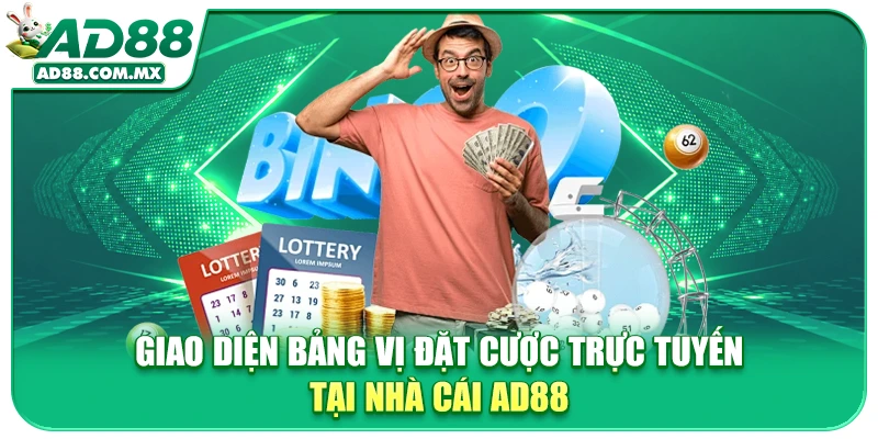 Giao diện bảng vị đặt cược trực tuyến tại nhà cái AD88